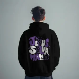 Blusa Con Capucha De Canguro Con Estampado Cristiano De Jesus Salva